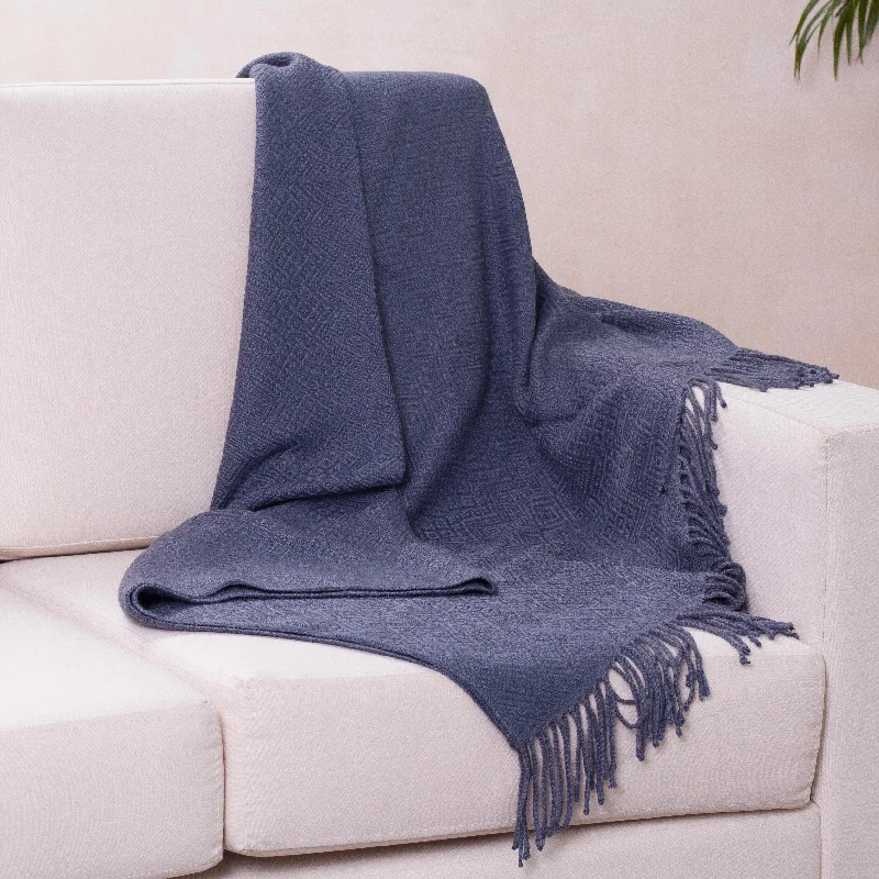 - Pet monitor with cameraPuno Traditions in Blue Alpaca and AcrylicThrow Blanket with Fringe in Denim Blue