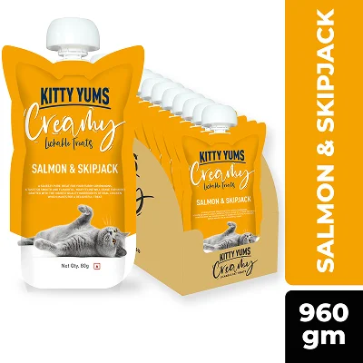 - Cat hair ball removal and hair removal creamKitty Yums Lickable Salmon & Skipjack Creamy Cat Treat - Cat hair ball removal and hair removal creamKitty Yums Lickable Salmon & Skipjack Creamy Cat Treat