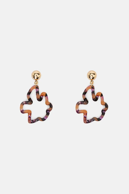 - Car dog seat beltTropic Check Flower Earrings