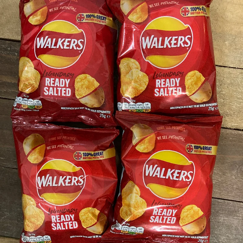 ---12x Walkers Ready Salted Crisps Bags (12x25g)