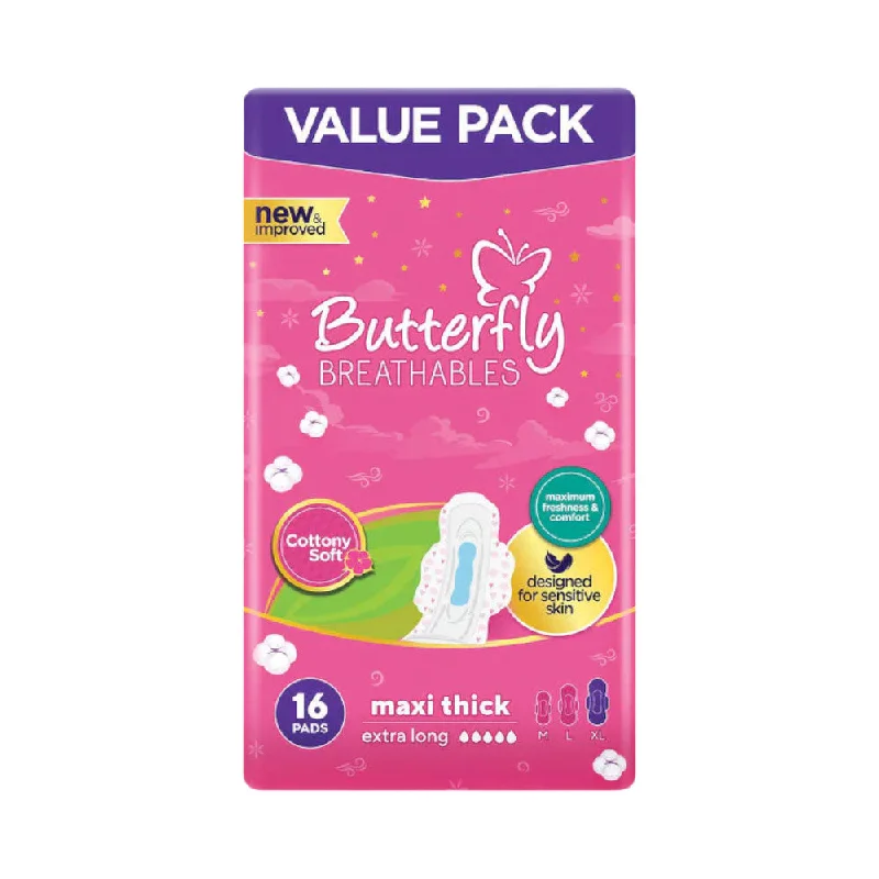 ---BUTTERFLY COTTONY SOFT MAXI THICK EXTRA LONG 16 PCS