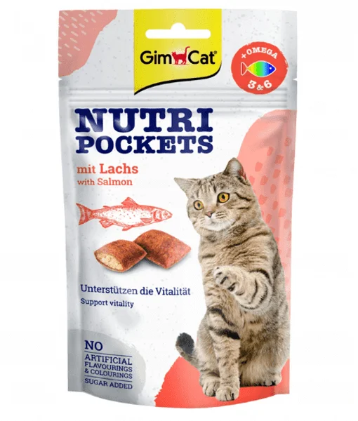  . **Health and Nutrition**  GimCat Nutri Pockets Salmon + Omega 3 & 6 60 g