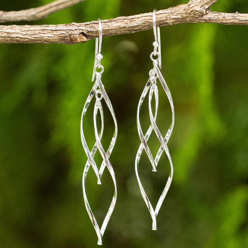 -Anti-scratch scratching board AND cat bed in oneRibbon Helix Contemporary Design Dangle Earrings in Sterling Silver -Anti-scratch scratching board AND cat bed in oneRibbon Helix Contemporary Design Dangle Earrings in Sterling Silver