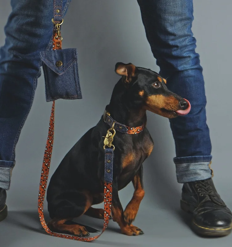 . **Pet toys are bite-resistant and wear-resistant**Denim Daze Dog Leash Leopard