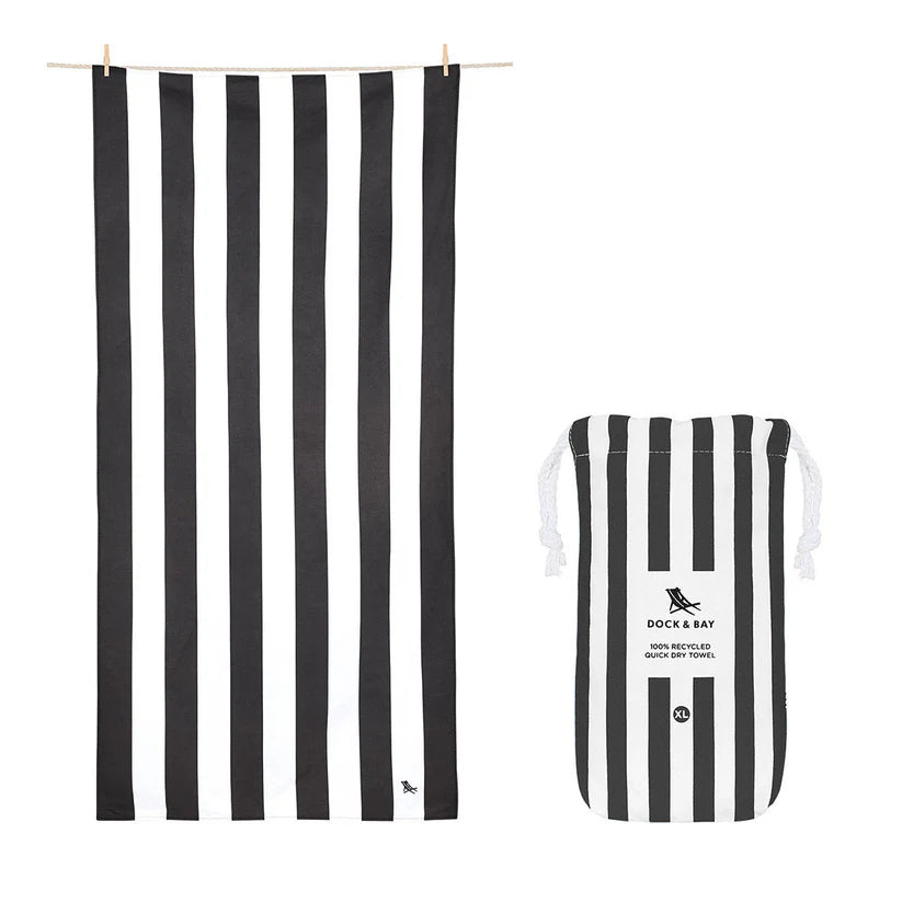 ---Extra Large Beach Towel Kamari Charcoal - Cabana Collection