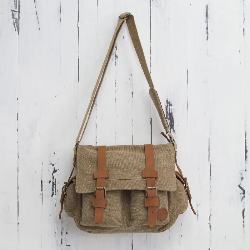 - Teething and chewing toys for puppiesJourney to Puno Tan and Brown Leather Accent Roomy Canvas Messenger Bag