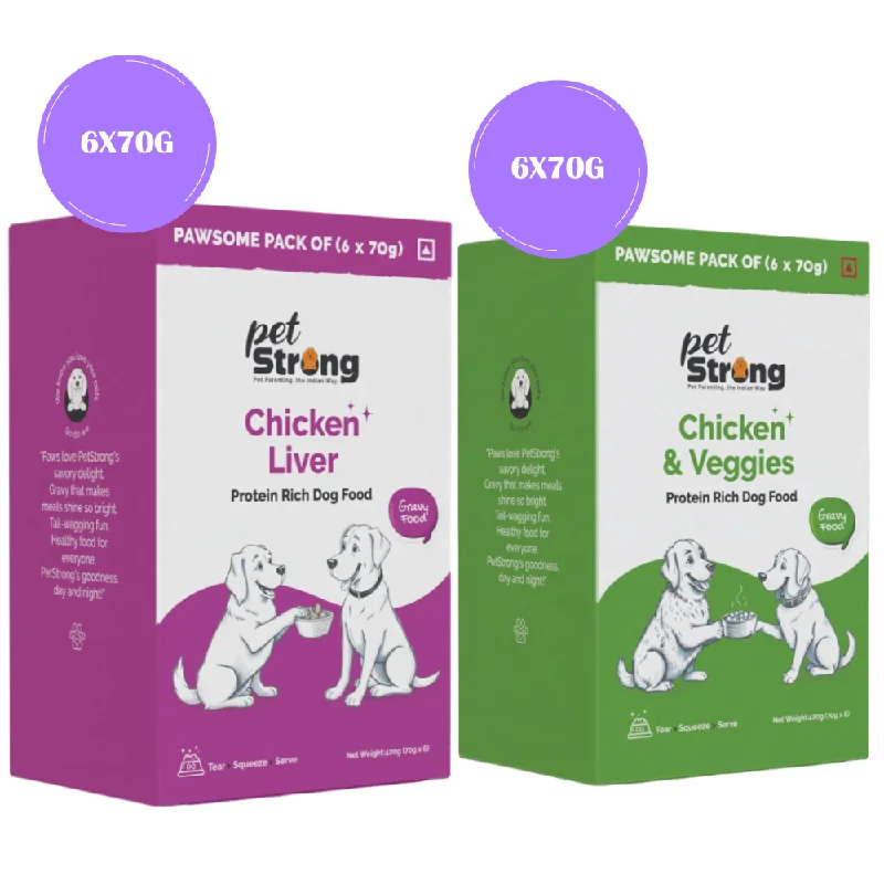 - Pet toys under yuanPetStrong Chicken Liver & Chicken and Veggies in Gravy Wet Food for Dogs Combo - Pet toys under yuanPetStrong Chicken Liver & Chicken and Veggies in Gravy Wet Food for Dogs Combo