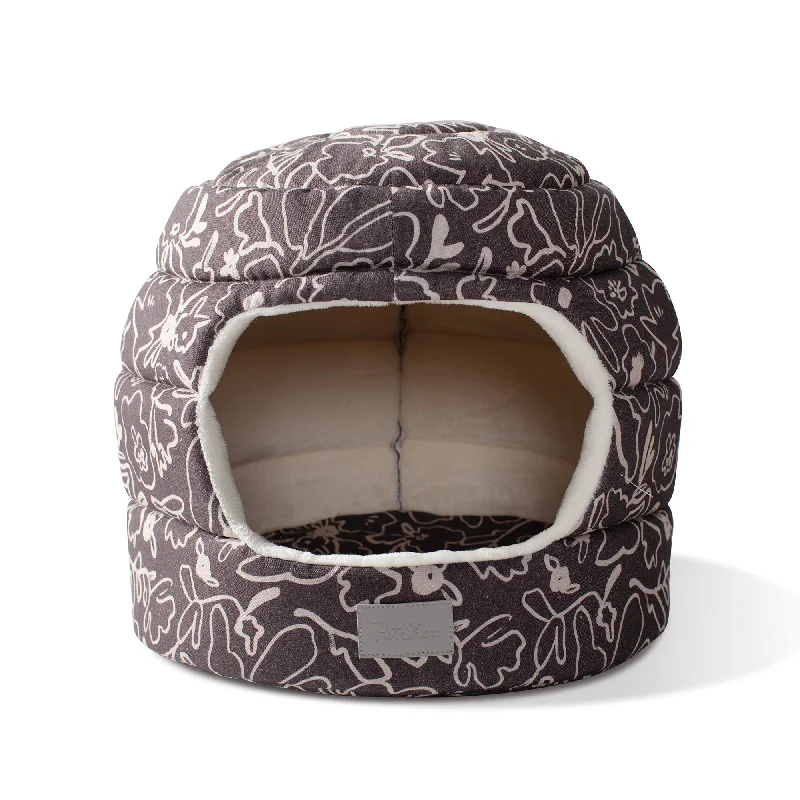 Pet night clothes with LED lightsMessy Flower Charcoal Pet Bed Hut