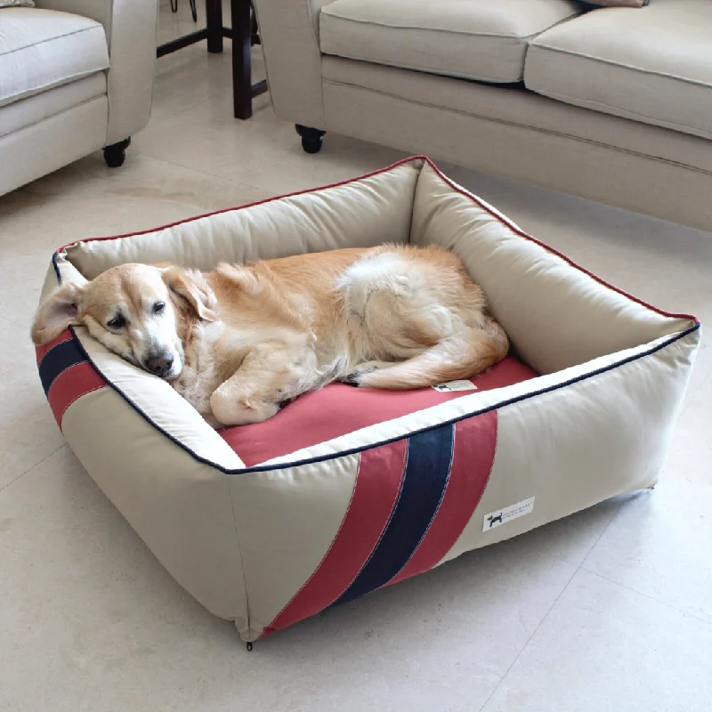 -Splash-proof food bowl AND Anti-choking slow food bowlPoochMate Creative Stitches Dog Bed : Beige & Rust