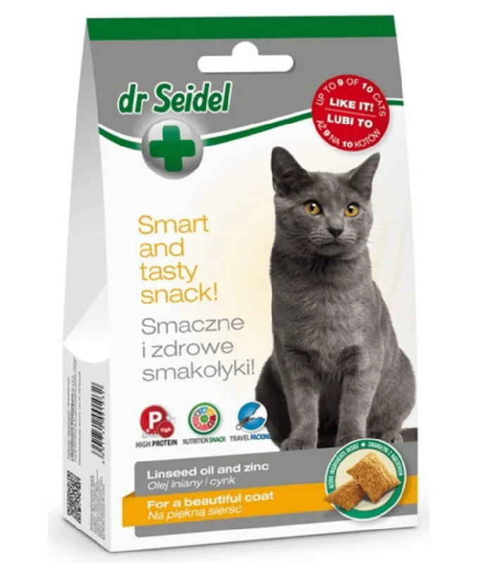    - Affordable cat food with good quality  Dr Seidel Snacks For Beautiful Coat 50g
