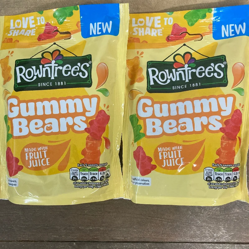 ---2x Rowntrees Gummy Bears Share Bags (2x115g)