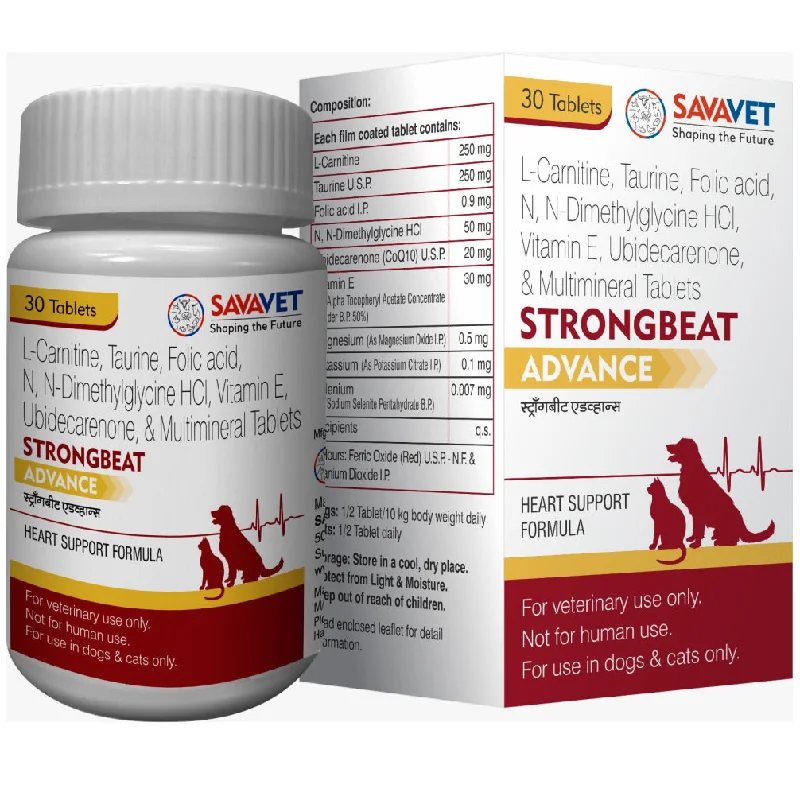Pet ProductsSavavet Strongbeat Advance Tablet for Dogs & Cats (pack of 30 tablets)