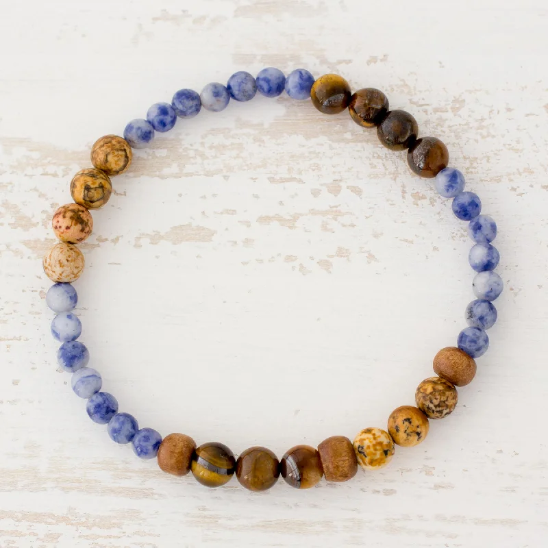 - Elderly dog ​​joint care mattressSky and Earth Tiger's Eye Sodalite and Jasper Bracelet from Guatemala