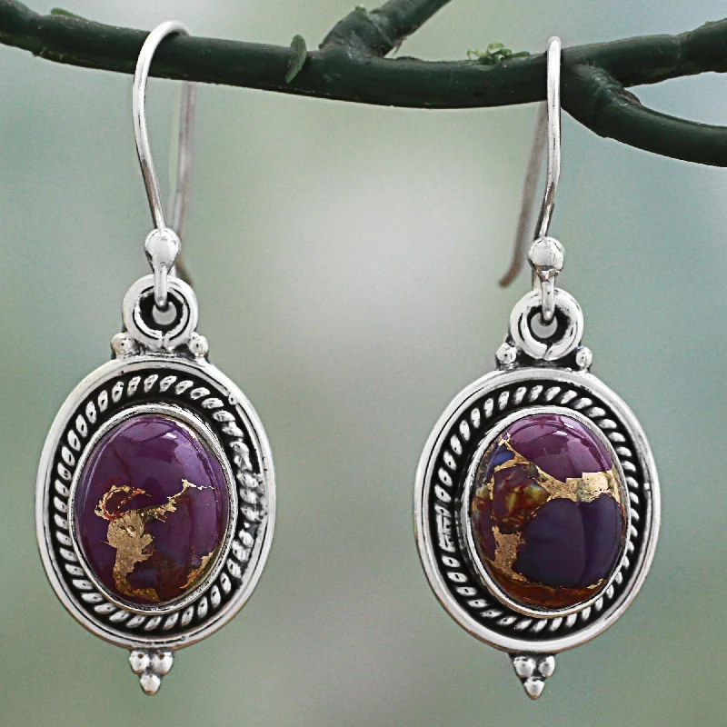  -Anti-scratch sofa protective coverPurple Glory Hand Made Purple Turquoise Dangle Earrings from India