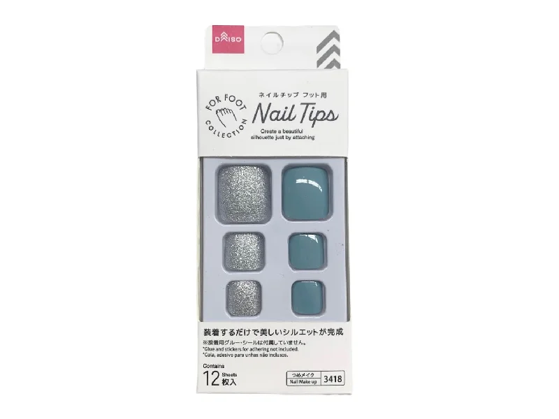 - Automatic temperature adjustment cat bedNail Tip -Foot - Glitter and Aqua Blue-