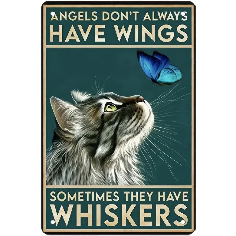 - Remote interactive pet feederVintage Tin Sign Angels with Whiskers not Wings