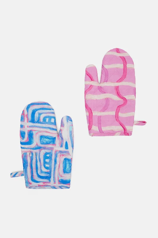 - Rabbit grass rack to prevent waste food boxSapphire Oven Mitt Set 2