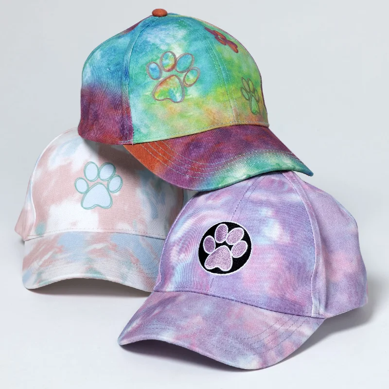 - Air box TSA certified check-inPaw Print Tie-Dye Ponytail Hat