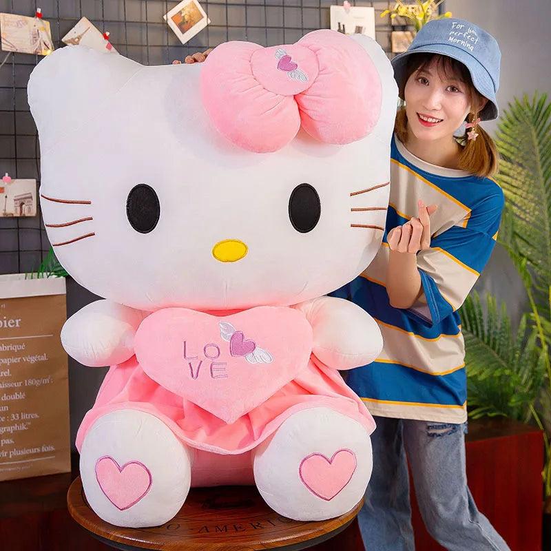 - Hamster silent running wheel to prevent chewing24-55cm Sanrio Hello Kitty Cat Plush Toys Cartoon KT Cat Plushie Doll Soft Stuffed Anime Pillow Birthday Gifts For Kids Girls