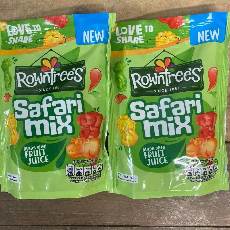 - Air box TSA certified check-in2x Rowntrees Safari Mix Share Bags (2x115g)