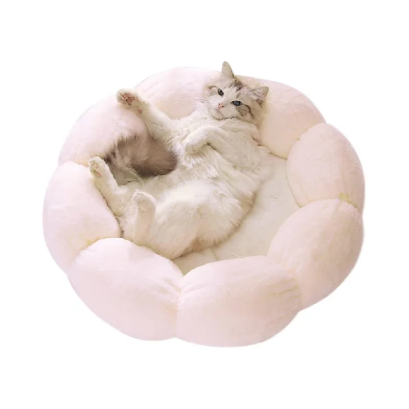 ---LIFEBEA Anti Skid Cute Cat Bed for Cats and Small Dogs-Light Pink-L