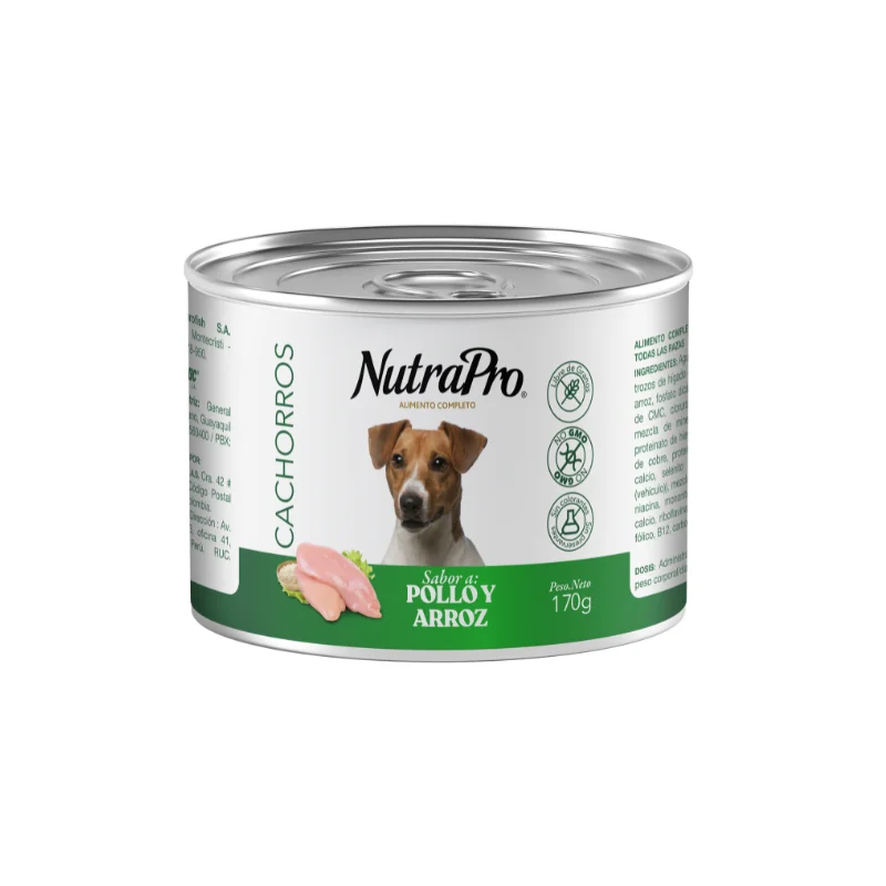 - Degradable pet feces bagNutrapro Lata Cachorros Pollo y Arroz 400 g