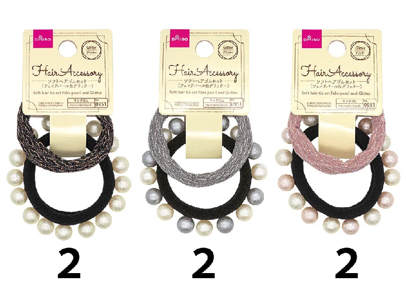Pet ProductsSoft Hair Tie Set Fake Pearl And Glitter