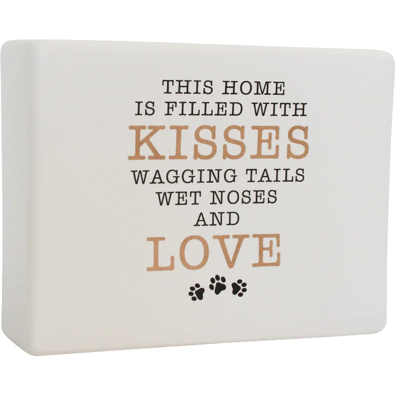 - Pet tear stain cleaning wipesCeramic Sign Kisses And Tails handcrafted ceramic
