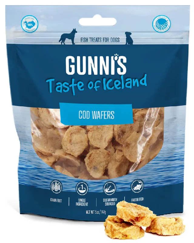 - Natural ingredient dog foodGUNNIS PET Cod Wafers 5oz