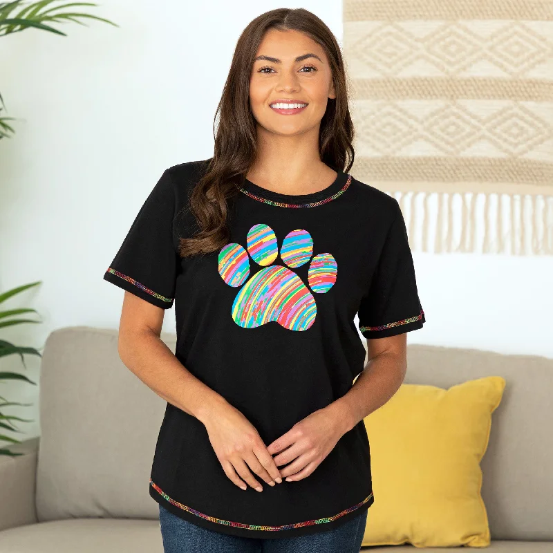  -Anti-scratch sofa protective coverPaw Print Rainbow Short Sleeve T-Shirt