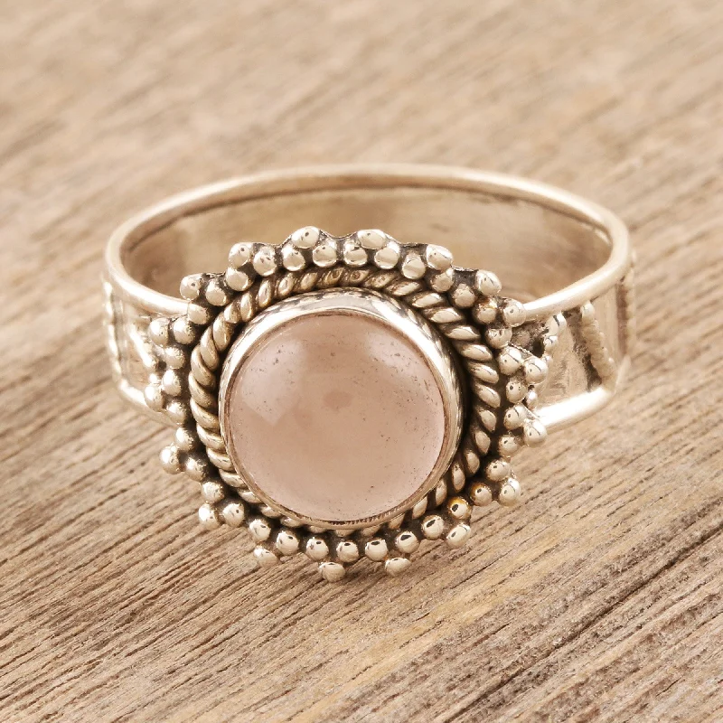 - Cat stress soothing sprayInner Love Flower Motif Rose Quartz Oxidized Sterling Silver Ring - Cat stress soothing sprayInner Love Flower Motif Rose Quartz Oxidized Sterling Silver Ring