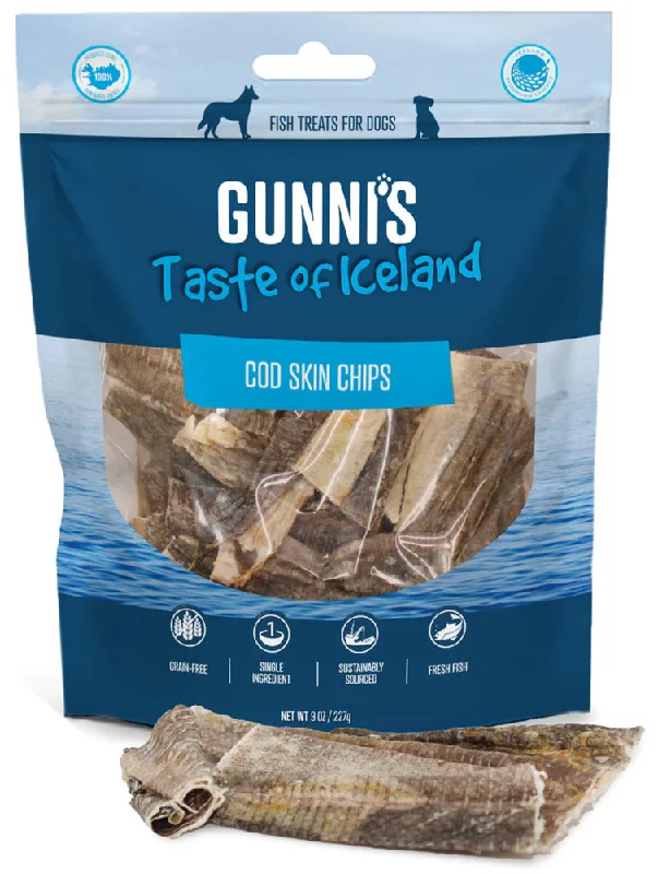 - Dog food discountsGUNNIS PET Cod Skin Chips 9oz
