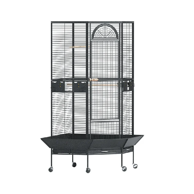 - Pet fence foldable indoori.Pet Bird Cage Large Jumbo Aviary Budgie Perch Cage Parrot Stand Wheels Corner