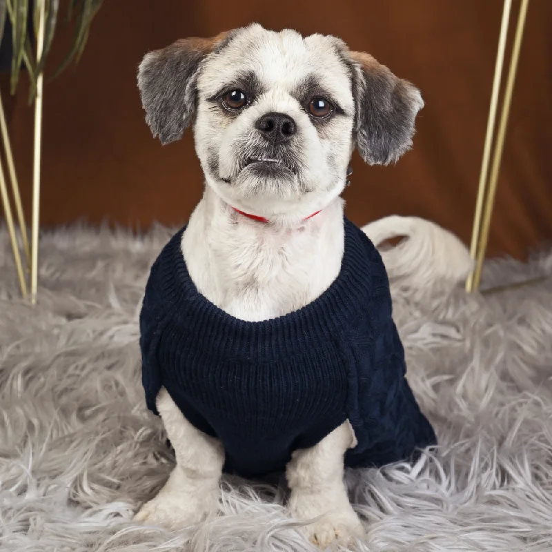 - Parrot climbing and standing wooden framePetsnugs Cable Knit Sweater for Dogs and Cats (Navy Blue)