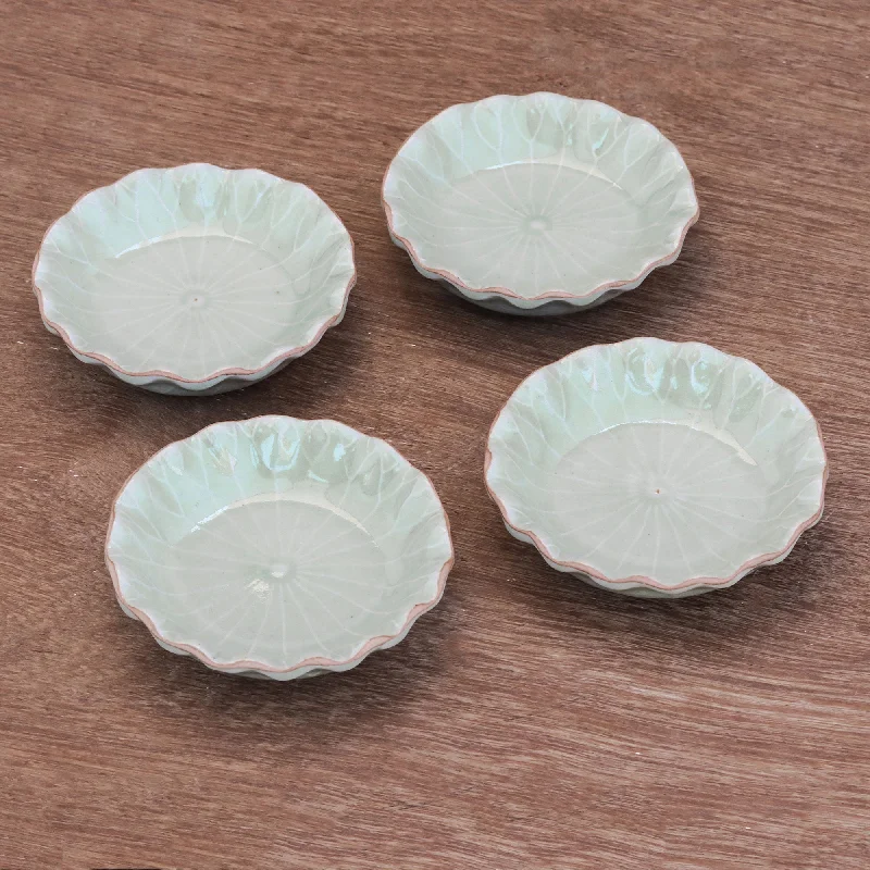 - Cat anti-jump window safety netFestive Lotus Lotus Leaf Celadon Ceramic Appetizer Bowls (Set of 4) - Cat anti-jump window safety netFestive Lotus Lotus Leaf Celadon Ceramic Appetizer Bowls (Set of 4)