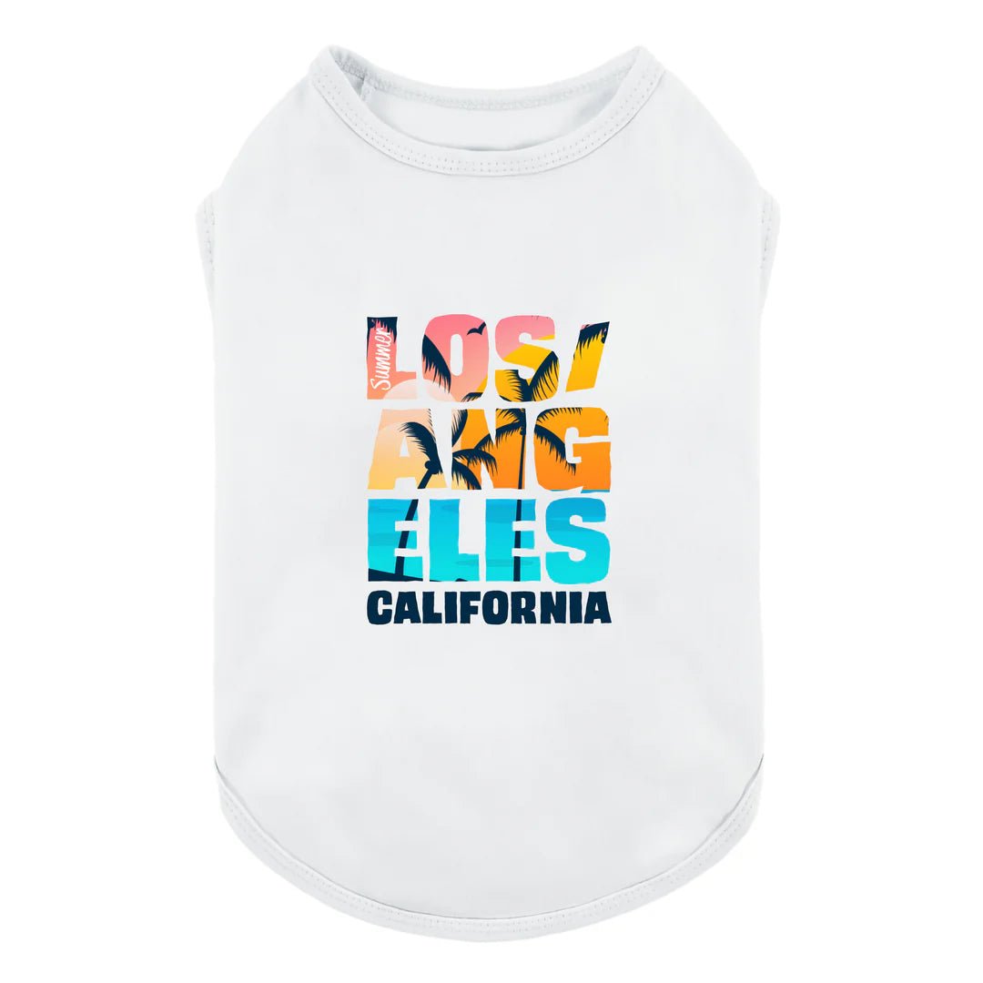 Pet ClothesLos Angeles Dog Shirt in White