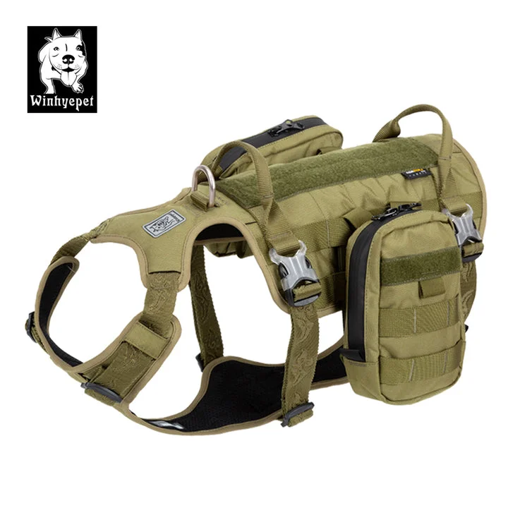 - Car dog seat beltWhinhyepet Military Harness Army Green L