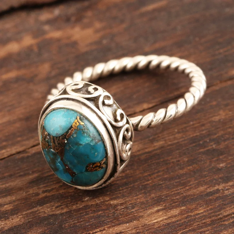 Pet ProductsAdorable Azure Sterling Silver and Composite Turquoise Ring
