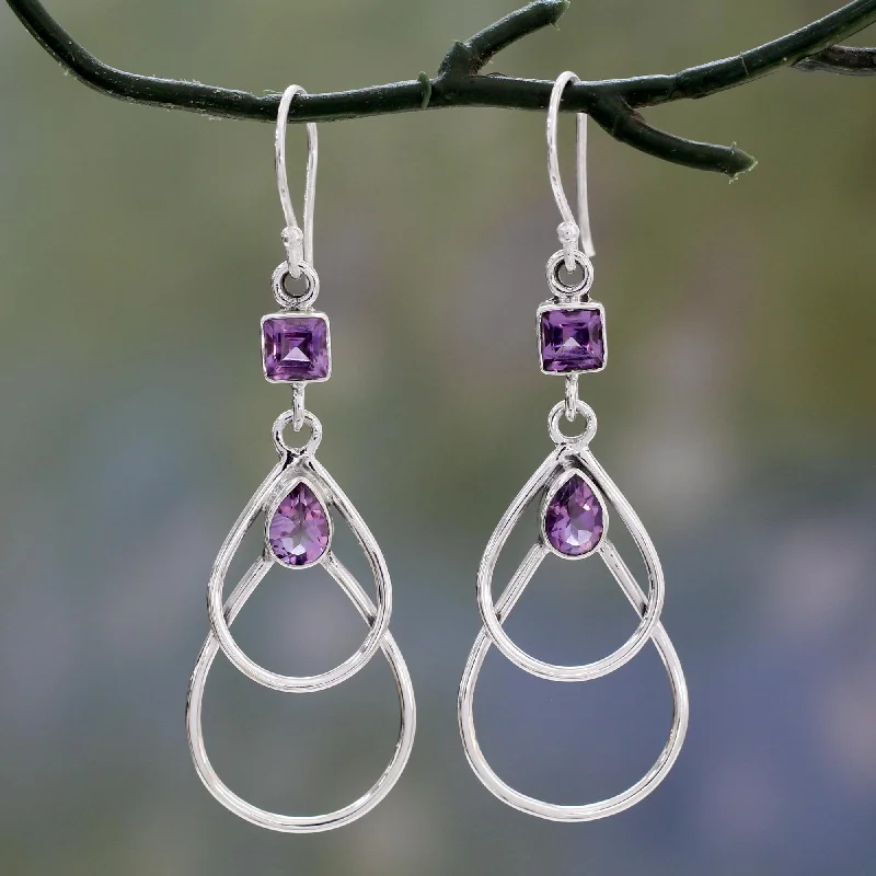 - Pet vitamin complex nutrition tabletsPurple Ice Contemporary Sterling Silver Earrings with Amethysts