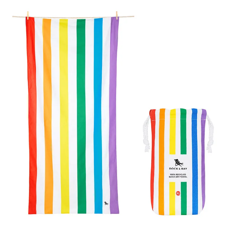 - Dog disposable foam shower gelExtra Large Beach Towel Rainbow Skies - Summer Collection