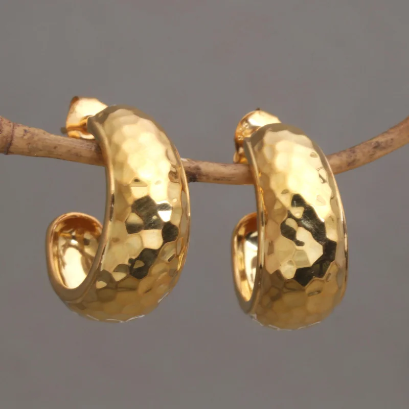  -Non-contact cat thermometerRadiant Shine Balinese Gold Plated 925 Half Hoop Silver Earrings