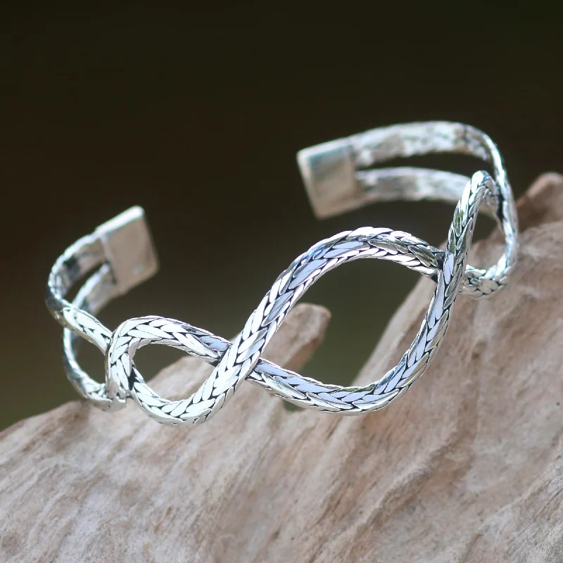  -Non-contact cat thermometerLariat Women's Silver 925 Hand Made Cuff Bracelet from Bali