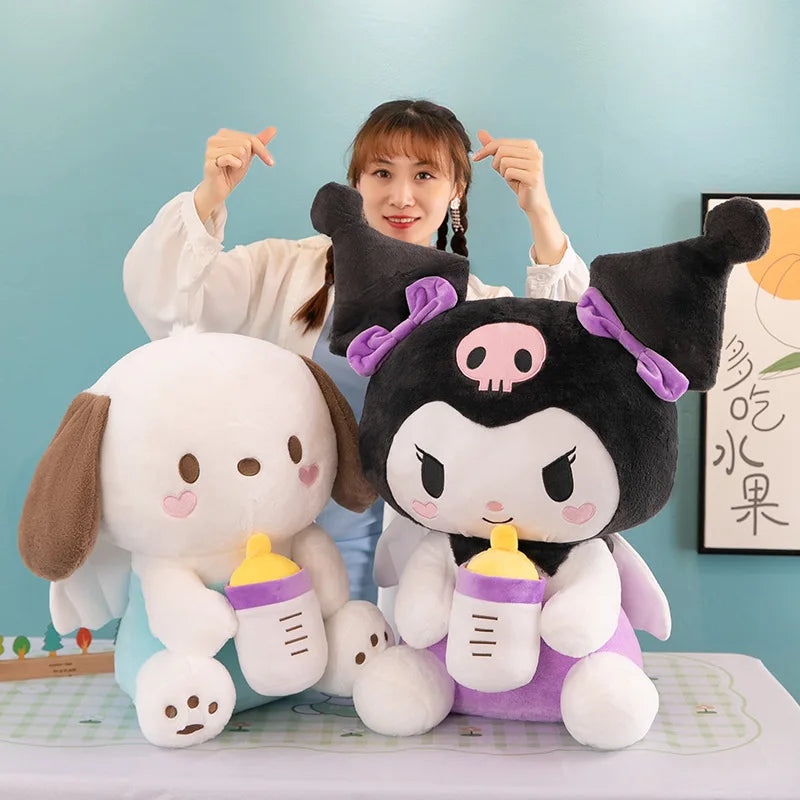 - Pet smart GPS locator30/45cm Creative New Milk Bottle Angel Kuromi Plush Toys Doll Home Decoration Pillow Large Pacha Dog Cartoon Doll for Kids