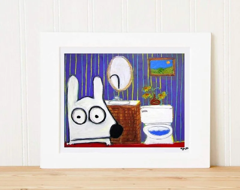 -Anti-scratch scratching board AND cat bed in oneMatted Art Print | Stinky Dog Bathroom -Anti-scratch scratching board AND cat bed in oneMatted Art Print | Stinky Dog Bathroom