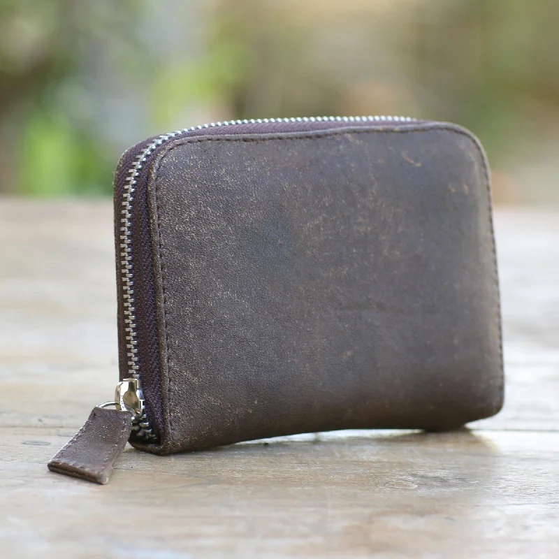 - Dog anti-slip matCoffee Simplicity Distressed Brown Leather Wallet from Bali