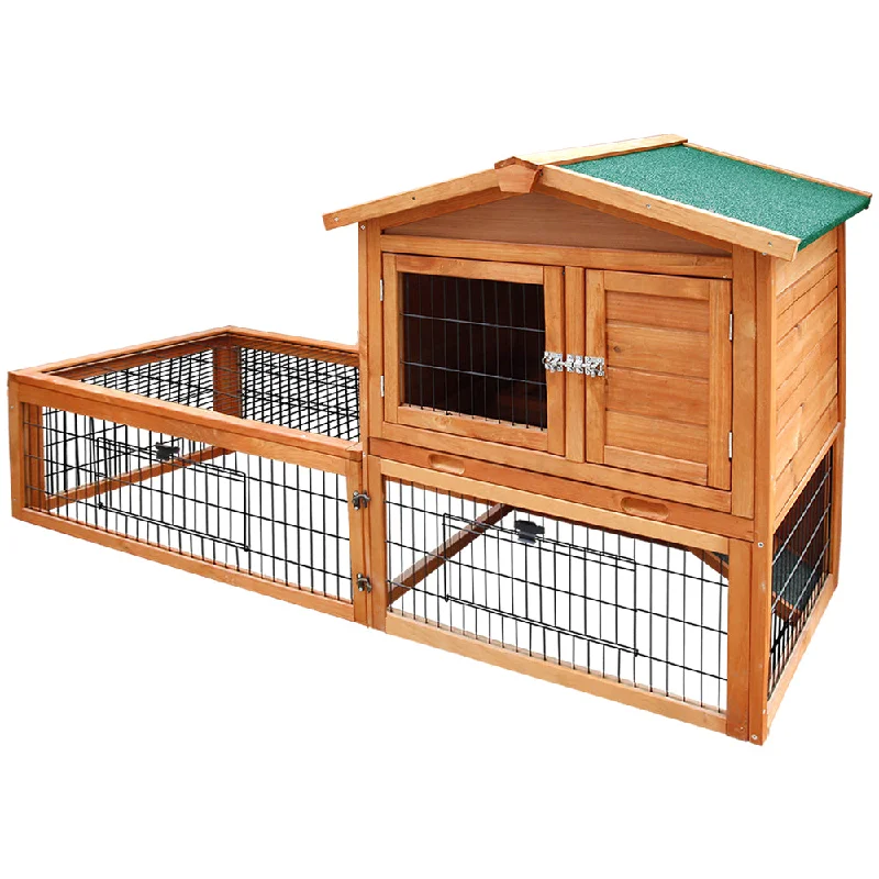 ---i.Pet Chicken Coop 155cm x 49cm x 90cm Rabbit Hutch Large Run Wooden Cage House Outdoor