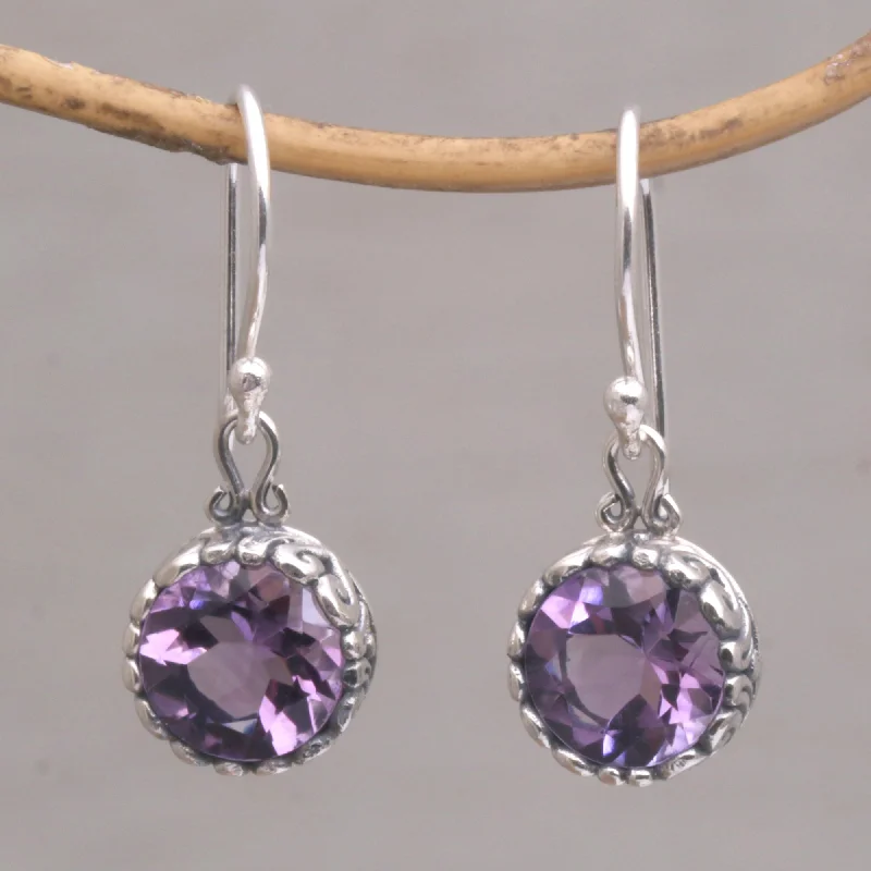 - Pet water dispenser UV sterilization versionTemptation Purple Amethyst Round Faceted Dangle Earrings