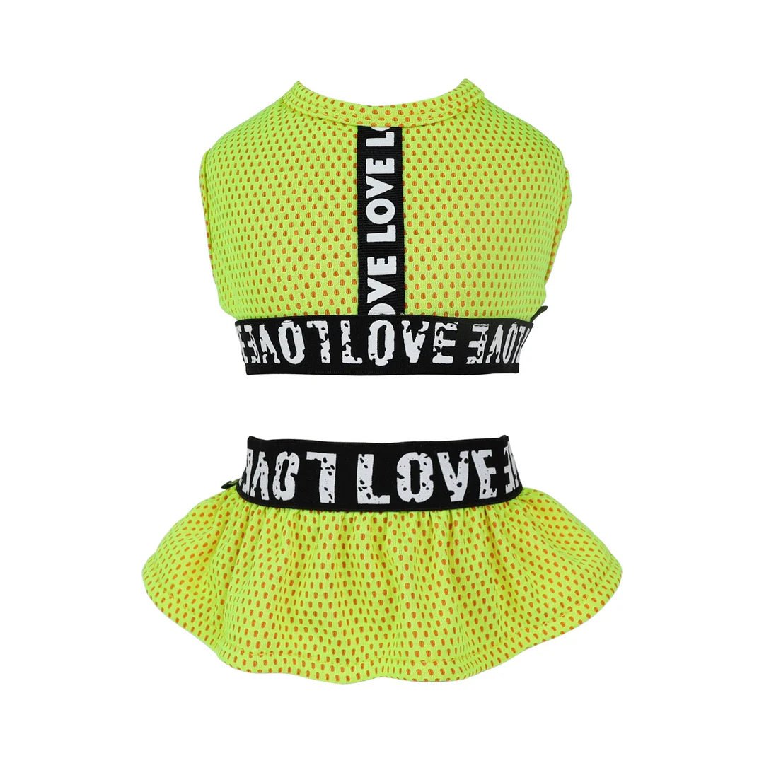 Small dog clothesYellow Athleisure 2 Piece Dress