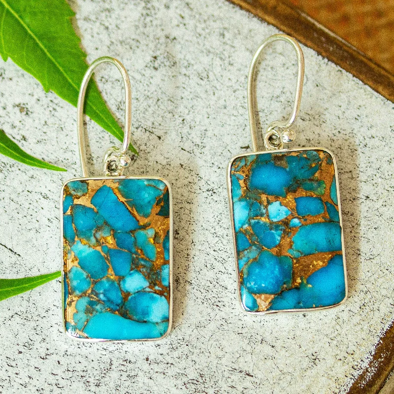 - Solid wood cat climbing frame customizedElegant Skies Taxco Composite Turquoise Dangle Earrings from Mexico