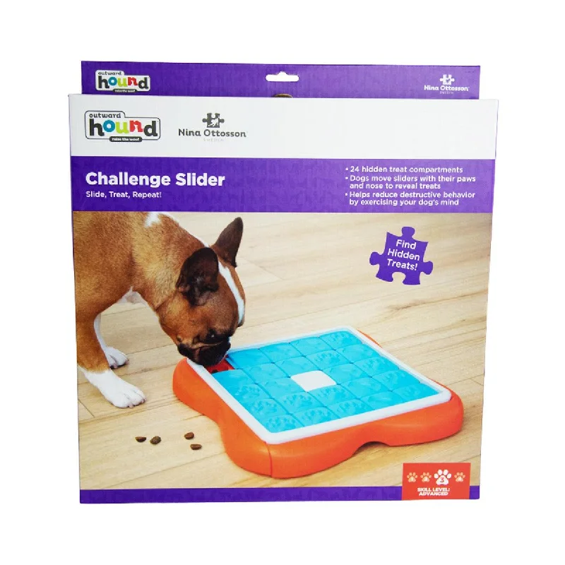 - Remote interactive pet feederNina Ottosson Challenge Slider Treat Dispensing Interactive Dog Game Level 2 - Remote interactive pet feederNina Ottosson Challenge Slider Treat Dispensing Interactive Dog Game Level 2